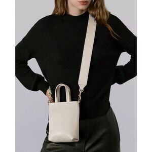New $228 Cuyana Easy Leather Phone Tote Bag Crossbody in Ecru
